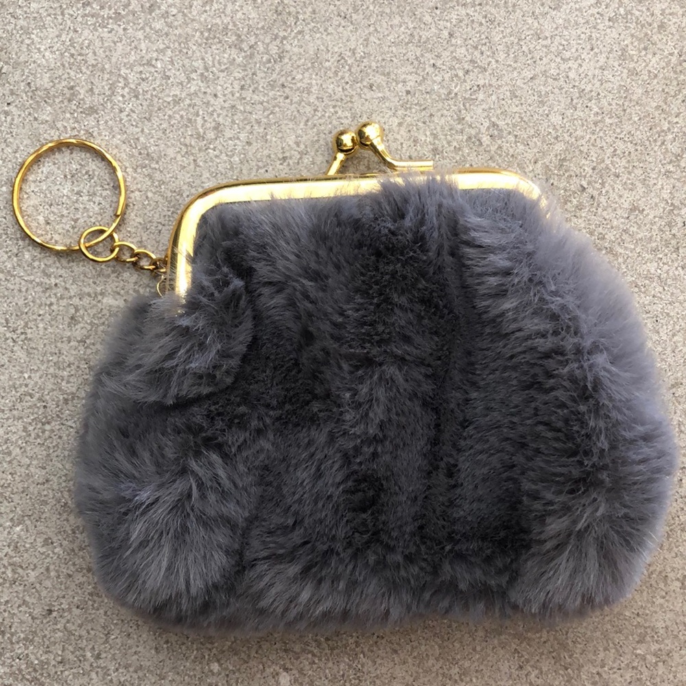 Furry soft coin purse